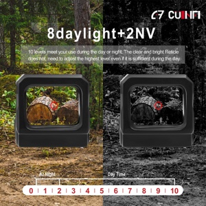กล้องเล็งแบบจุดแดง Cuinfi 1x21 รุ่น Multi-Reticle Centre 2M Dot 8daylight+2NV พร้อมระบบสั่นเพื่อเปิดใช้งาน ใช้พลังงานแสงอาทิตย์ อุปกรณ์เสริมสำหรับการล่าสัตว์ - Product Image 6