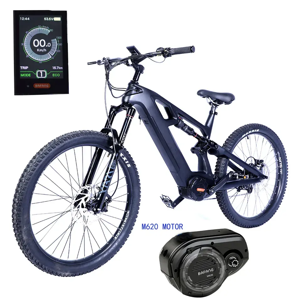 2024 bici elettrica con telaio in fibra di carbonio 1000W Bafang Ultra motor bicicletta elettrica Full suspension ebike