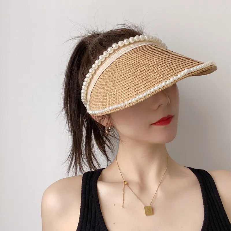 หมวกฟางแฟชั่นสำหรับผู้หญิง,หมวกกระดาษสำหรับเดินทางชายหาดทำมือสำหรับฤดูร้อน