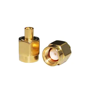 Conector coaxial de RF SMA macho recto chapado en oro de para cables RG405 RG086