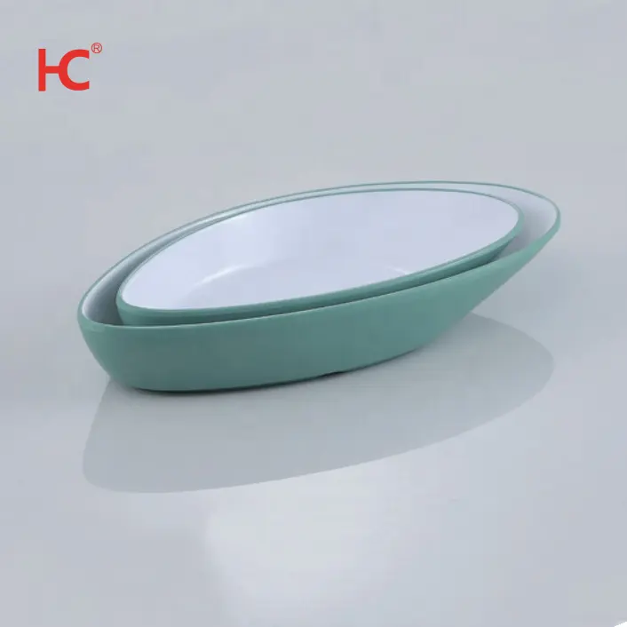 Ds063 hai màu melamine phục vụ tấm đồ ăn món ăn nhà hàng bao gồm siêu nhanh đồ nấu nướng bột bát thức ăn nhanh món ăn