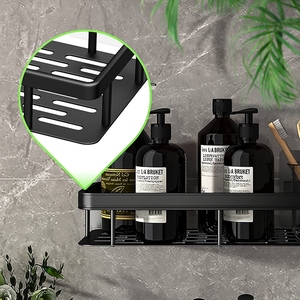 Giá để đồ nhà tắm hai tầng gắn tường, tự dính, giá góc nhà bếp, giá để đồ góc nhà tắm - Product Image 2