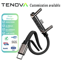 Kabel Pengisian Cepat Tenova Factory 240W PD dengan Dudukan Tak Terlihat 2-in-1, Kabel Data Berbahan Nilon Kepang untuk iPad