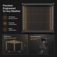 Pergola bioclimatique moderne en aluminium pour l'extérieur, imperméable, motorisée, à monter soi-même, pour jardin