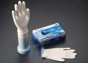 Gants d'examen jetables en latex sans poudre, épaisseur 5 MIL, longueur 24 CM, bord coupé, manchette lisse, usage général, fabriqués en Malaisie - Product Image 2
