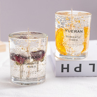 Luxus getrocknete Blume Echte Blume Gelee Pflanze Parfüm Klar Transparent Gel Wachs Kerzen Glas Tasse Aroma therapie Duft kerze