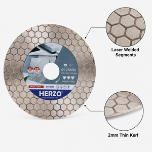 HERZO 125mm elmas karo kesme bıçağı kiremit kesme kırpma disk açı öğütücü için - Product Image 3