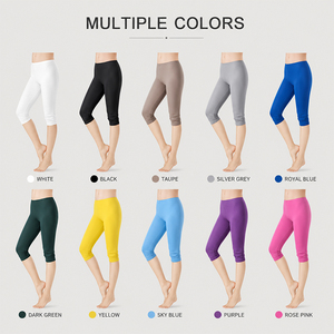 Mulberry Silk Women's 3/4 <b>Leggings</b> Double-Sided Knit Thin Casual Trousers Slim Fit Slimming Base Layer <b>Leggings</b> Custom Logo - Product Image 4