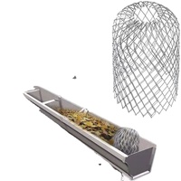 Protection de gouttière en maille extensible en aluminium de haute qualité, résistante à la corrosion, avec filtre anti-feuilles et tamis de descente.