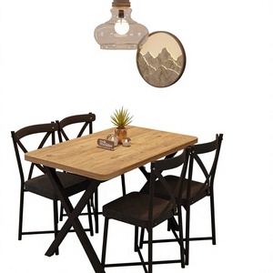 Juego de Mesa de Cocina, Duradero, Ecológico, Portátil, Moderno, Impermeable, de Aglomerado y Metal, Multifuncional - Product Image 1