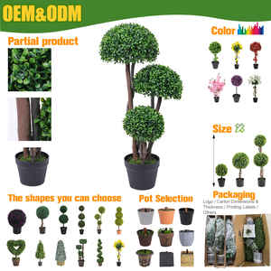 Árbol Topiario Artificial de Boj de 3 Bolas Personalizado al por Mayor, Resistente a los Rayos UV, Planta Artificial <span class=keywords><strong>en</strong></span> Maceta para Decoración del Hogar y Jardín, Paisajismo y Terrazas - Product Image 2