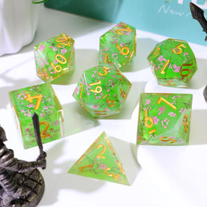 ชุดลูกเต๋า RPG ลายดอกไม้ซากุระทำด้วยมือลูกเต๋า DND เรซินหลายหน้าสำหรับดันเจี้ยนและ Game-L12ผจญภัยบนกระดาน - Product Image 3