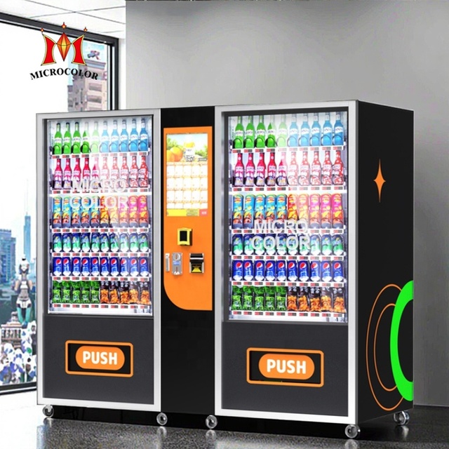 Drink and Snack Vending Machine for Foods and Drinks Combo Vending Machine with QR Code and Coin Payment