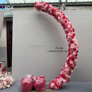 LEDA Wedding Chandelier Floor Standing Candle Chandelier Stand Hanging Crystal Chandeliers With Flower on <b>Arch</b> Supports <b>Frame</b> - Product Image 5