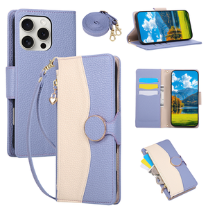 Pour iPhone, étui de protection classique cousu en TPU+PC, étanche, antichoc, avec fermeture éclair, fente pour cartes, anti-chute, style européen et américain - Product Image 5