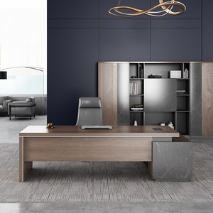 High-End Luxury Large MDF Wooden Executive Office <b>Desk</b> L-Shape CEO Boss Table Modern Home/Workstation Furniture - Product Image 2