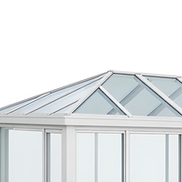 Véranda panoramique série 120 en alliage aluminium-magnésium avec double vitrage, abri de jardin pour villa