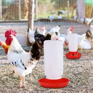 Alimentador de galinhas e conjunto de água normal, bebedor de pino de 1.5 litros com perna e alimentador de peixes de 1 litro para aves domésticas PH-45