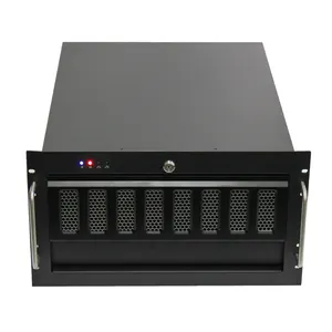 6U Server Chassis Server Case Rackmount Case Metal Rack Mount Computer Case with 6 Bays & Fans Pre-Installed