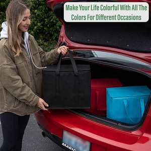 Sac isotherme pliable grande capacité personnalisé, noir, étanche, portable, avec votre propre logo – Offre spéciale - Product Image 5
