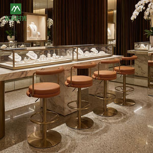 Banquetas de <span class=keywords><strong>Bar</strong></span> Modernas em Aço Inoxidável com Altura Ajustável para Uso Comercial em Joalherias e Cadeiras Altas - Product Image 2