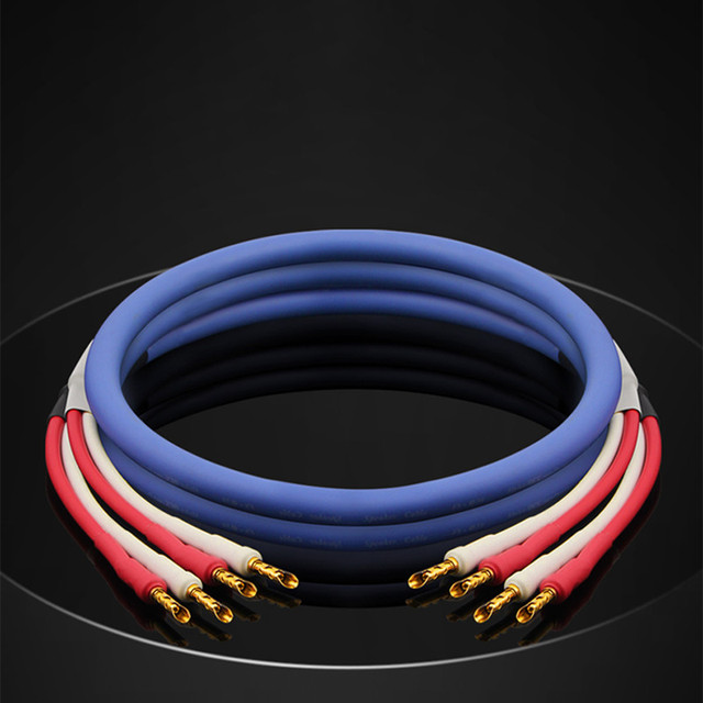 FS-a36 6N OCC Copper Speaker Cable One Pair Banana Plugs for HIFI Audio Amplifier Microphone Monitor PVC Combination Stock