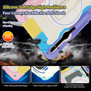 Custodia antiurto in Silicone antigraffio per <span class=keywords><strong>Samsung</strong></span> Galaxy <span class=keywords><strong>Tab</strong></span> <span class=keywords><strong>S9</strong></span> Plus, tracolla con cavalletto rotante - Product Image 3