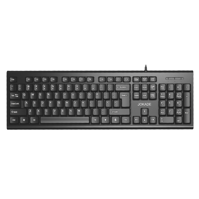 Hot/JOKADE Factory Direct Ergonomic USB Keyboard - 104 Keys, Waterproof, Carbon Fiber - for Office/Home, Plug & Play, 1.5M Cable