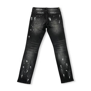 Baixo MOQ 30 + Customizável OEM ODM Flare Calças Homens Jeans Calças Casual Desgaste Diário Jeans Rasgado Na Moda - Product Image 2