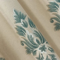 Tissu de rideau occultant Jacquard à motif de fleurs de style européen d'approvisionnement d'usine