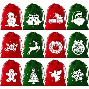 Bolsa de Regalo de Terciopelo con Cordón y Logotipo Personalizado, Bolsa de Terciopelo para Dulces de Navidad, Bodas y Fiestas, Bolsa de Regalo para Joyería - Product Image 4
