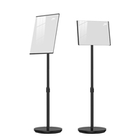 Support de signalisation réglable sur pied BOZE – Présentoir métallique sur pied pour affiches, avec système de glissement, idéal pour la promotion en magasin et les expositions
