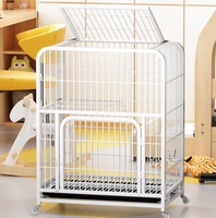 Cage pour chat à 3 niveaux, boîte de jeu, caisse, chenil, parc pour chat, 3 étagères de perchoir réglables, 1 étagère, fixation de lit pour chat et roulettes