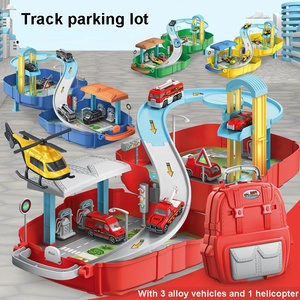 Enfant semblant jouer piste parking jouet sac à dos modèle bricolage assemblage rampe piste levage parking garage jeu ensemble avec véhicule en alliage - Product Image 2