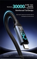 Câble USB4 tressé C vers C à affichage numérique, charge rapide 240W, transfert de données ultra-rapide 40 Gbps, mise en miroir d'écran 8K 60Hz, câble de données Thunderbolt