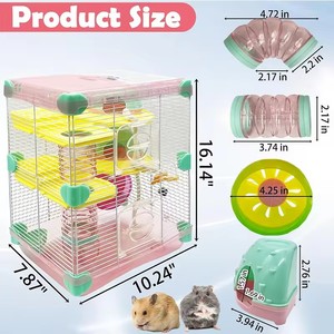 Kit de <span class=keywords><strong>cage</strong></span> à hamster portable double couche Joysing en métal à motif uni avec matériau en fer pour villa et sortie - Product Image 4