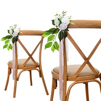 Ruban floral en soie pour chaise, décoration nordique de roses artificielles, idéal pour les remises de diplômes, intérieur/extérieur, vente directe usine, écologique