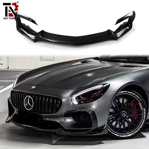 Alerón Delantero Estilo R de Fibra de Carbono Real Modificado para <span class=keywords><strong>Mercedes</strong></span> <span class=keywords><strong>AMG</strong></span> GT GTS <span class=keywords><strong>GTC</strong></span> C190 de Dos Puertas, 2015-2023 - Product Image 4