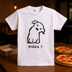 Camiseta Pizza Time blanca unisex promocional - Product Image 3
