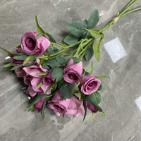 15 têtes soie rose bouquet mariage artificielle rose faisceau pour mariage maison décorative