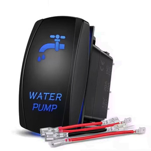 Interruptor basculante SPST de 5 pines resistente al agua para bomba de agua 20A/12V y 10A/24V palanca azul con indicador LED para caravana marina - Product Image 1