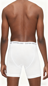 Herren Boxershorts mit Eingriff vorne und individuellem Jacquard-Logo, mittellange Männer-Unterwäsche, Premium Boxershorts aus weicher Baumwolle für Herren - Product Image 3