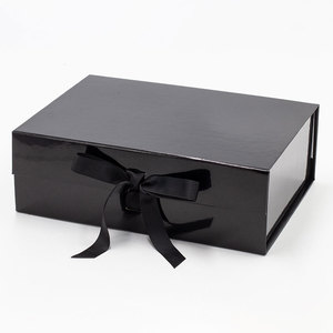 Custom Luxury Cardboard Paper Garment Clothing Apparel <b>Gift</b> Black Magnetic Packaging <b>Box</b> for Dress - Product Image 5