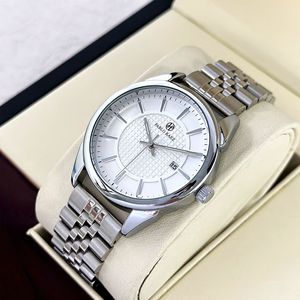 Reloj de pulsera para hombre: elegante y casual, correa de cuarzo, función de calendario, resistente al agua, estilo ejecutivo, correa de acero. - Product Image 3