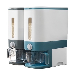 Contenedor de almacenamiento de arroz de gran capacidad de 10kg sellado a prueba de humedad con taza medidora para cocina despensa hogar - Product Image 1