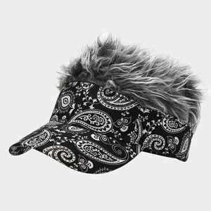 Gros drôle hommes pare-soleil casquette cheveux polynésie impression perruque visière casquette pour sport cyclisme voyage quotidien fête utilisation pour l'extérieur - Product Image 4