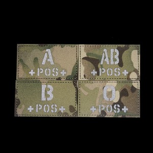 Patch de groupe sanguin réfléchissant IR personnalisé en gros, A B O, ID nocturne, <span class=keywords><strong>velcro</strong></span> - Product Image 5