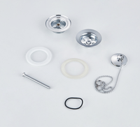 Hofen G1-1/4" Robinet de vidange de lavabo en laiton anti-colmatage avec bouchon de lavabo en métal chromé