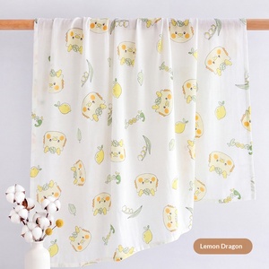 Couverture d'emmaillotage pour bébé en coton de bambou tricoté sans fluor, double couche de mousseline, anti-acariens, couverture d'allaitement, serviette de bain - Product Image 1