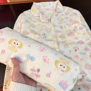 Pyjama en coton à manches longues <span class=keywords><strong>Chef</strong></span> Cake 2025 Printemps et Automne, nouveau, mignon et confortable, ensemble <span class=keywords><strong>de</strong></span> vêtements <span class=keywords><strong>de</strong></span> maison en coton jacquard - Product Image 4